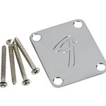 Fender "F" Guitar Neck Plate - Chrome