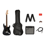Squier Affinity Stratocaster HSS Pack, Laurel Fingerboard, Charcoal Frost Metallic, Gig Bag, Frontman 15G