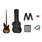 Squier Affinity Precision Bass PJ Pack, Laurel Fingerboard, 3-Color Sunburst, Gig Bag, Rumble 15
