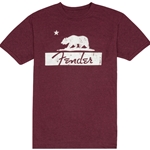 Fender Burgundy Bear Unisex T-Shirt, M