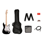 Squier Sonic Stratocaster Pack, Maple Fingerboard, Black, Gig Bag