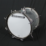 Ludwig Jazzette 18" Vistalite Clear Bass Drum, Crack in shell (1978-79)