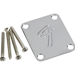 Fender "F" Guitar Neck Plate - Chrome