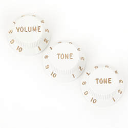 Fender Stratocaster Knobs, White (Volume, Tone, Tone) (3)