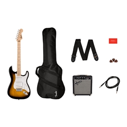 Squier Sonic Stratocaster Pack, Maple Fingerboard, 2-Color Sunburst, Gig Bag