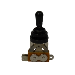 All Parts Economy Short Straight 3 Way Toggle Switch, Black w/Black Tip