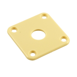 WD Square Jack Plate for Gibson Les Paul, Creme Plastic