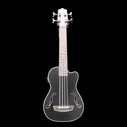 Kala Black Journeyman Acoustic-Electric U•BASS with F-Holes, Deluxe Gig Bag